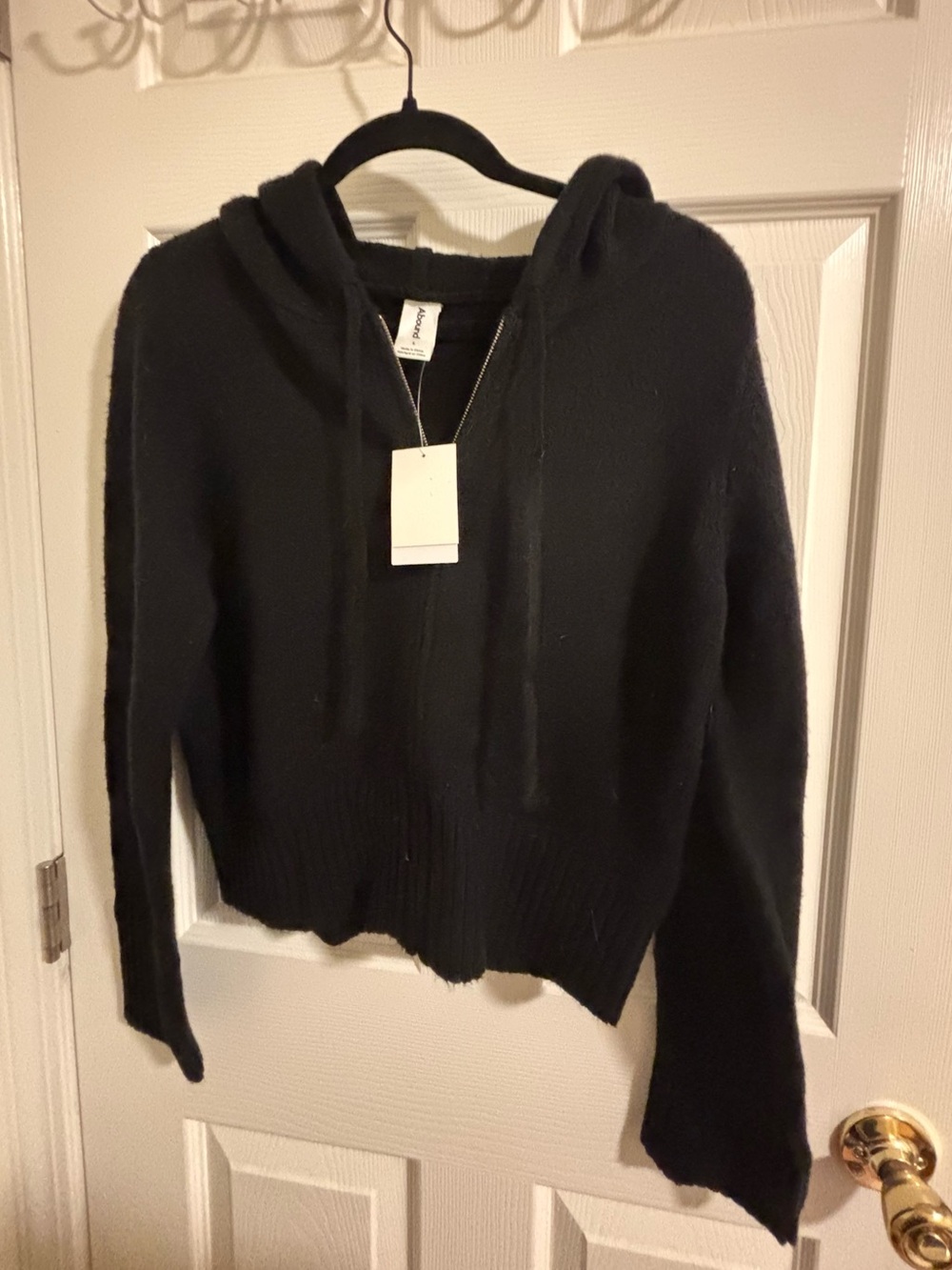 NWT Abound Zip Front Knit Hoodie Sweater Large